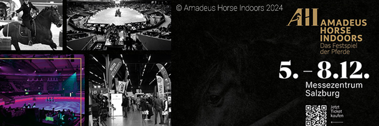 Montag ist Showtag: Banner Unterseite Amadeus Horse Indoors 2024 am 05. Dezember von 9:00 - 18:00 Uhr