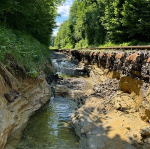 Hochwasserschäden Chiemgau Bahn