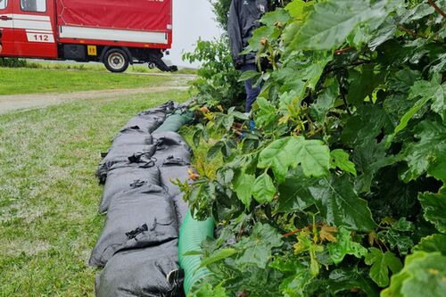 Kienberg Snandsaecke Kamen Zum Schutz Des Gebaeudes Zum Einsatz