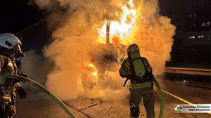 LKW-Brand am Grenzübergang